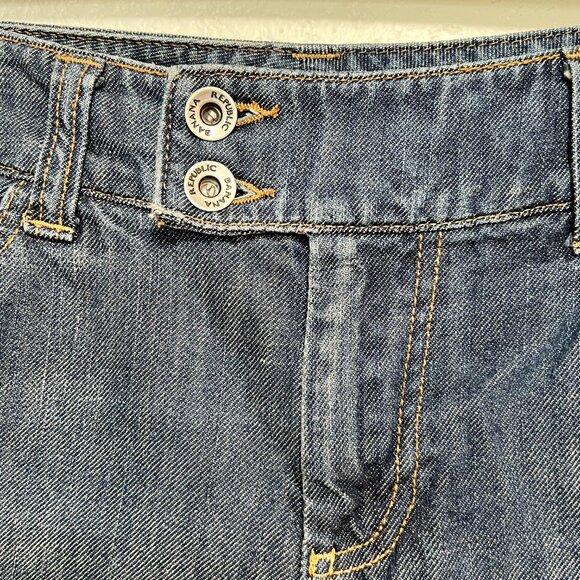 Banana Republic Double Button Wide Leg Boot Cut Women's Blue Jeans Size 10 - Picture 7 of 16